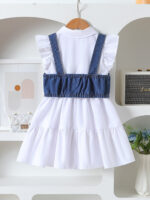 Girls' denim two-piece set, summer internet-famous baby wear, outer wear, versatile casual dress with shoulder straps, sleeveless, small fragrance style - Image 2