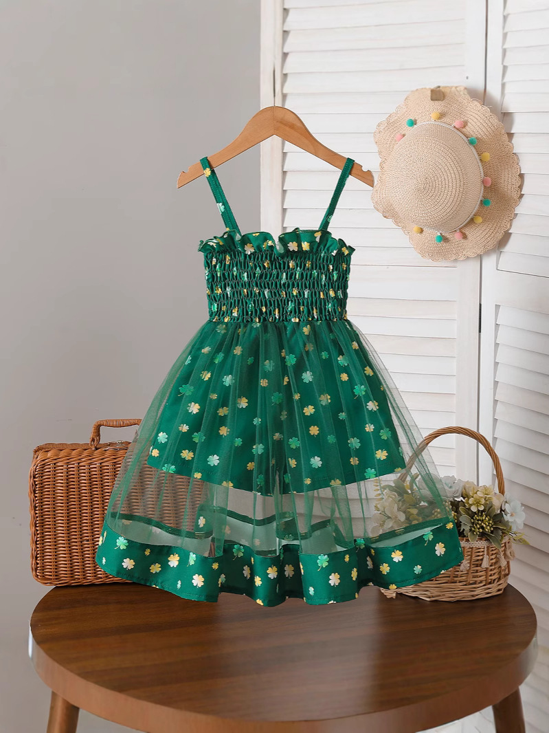 O1CN0166O5YS1evpBjdDYuN_!!2360553934-0-cib Cross-border Christmas new style children's dress - star strappy dress, festive net fabric puffy dress, baby photo-taking princess dress - Image 1