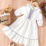 Children's Clothing - Girls' Foreign Trade Cross-border Spring/Summer New Products - Floral Dress - Printed Resort Dress - Green Color - Warehouse Style